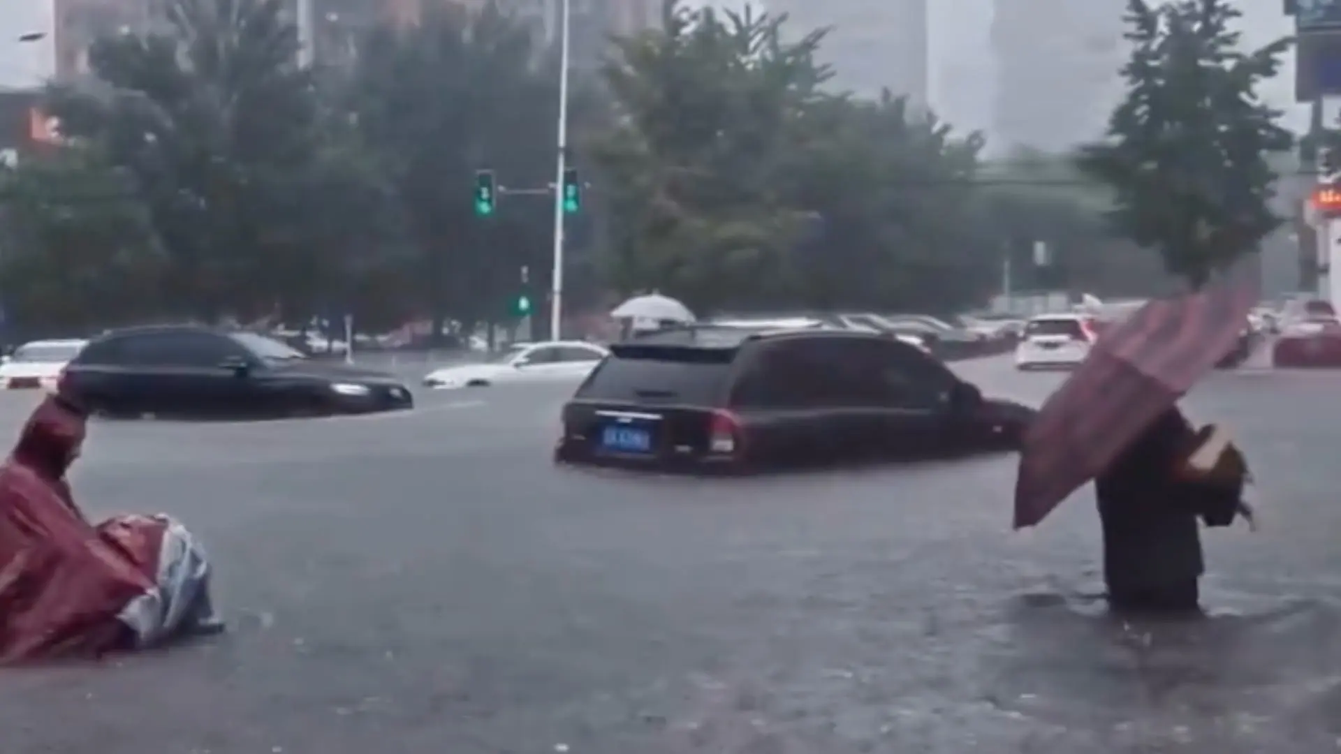 Imagen de las condiciones climáticas en Sanmen, Zhejiang, antes de que el tifón Dolphin tocara tierra en el este de China.