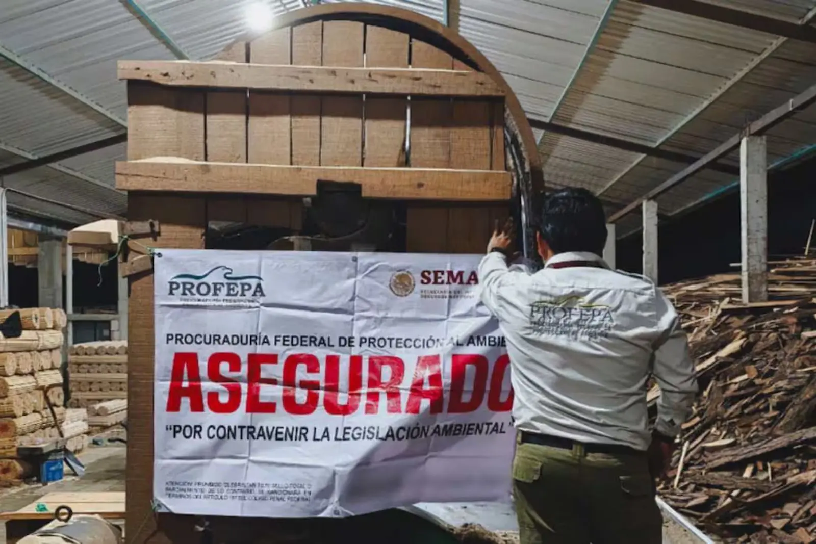 Aseguran más de 700 metros cúbicos de madera en dos aserraderos de Comitán