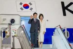 Lee Jae-myung, presidente de Corea del Sur, llega a México para reunión con Sheinbaum