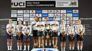 Selección mexicana de ciclismo de pista durante el Campeonato Mundial de Shanghái 2026. Foto Facebook: UCI