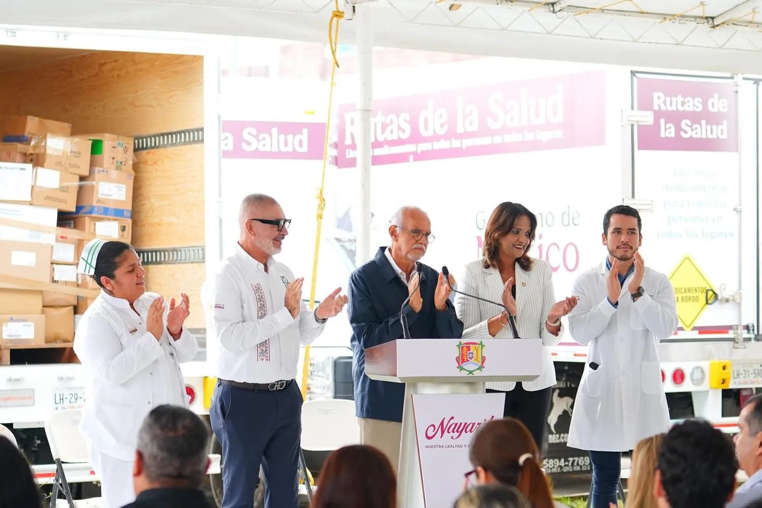 Funcionarios de salud en arranque de Rutas de la Salud en Nayarit
