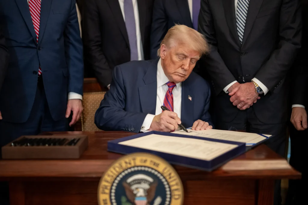 Donald Trump durante discurso sobre seguridad fronteriza