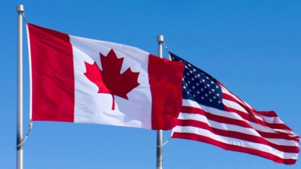 Banderas de Estados Unidos y Canadá