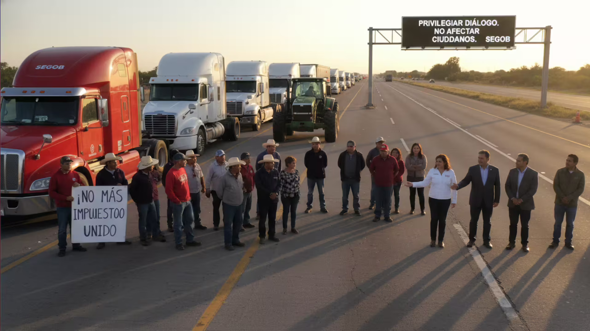 Transportistas mantienen bloqueos carreteros en México tras mesa fallida