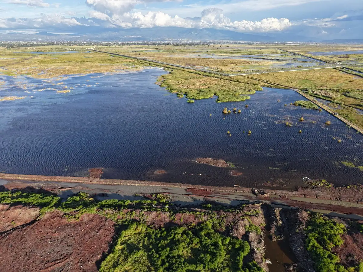Lago de Texcoco en temporada de lluvias