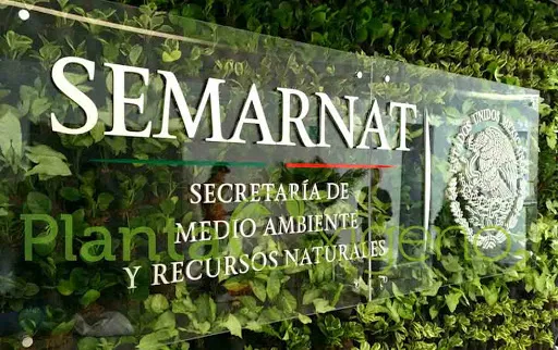 Mexican Environment Ministry sign on living wall