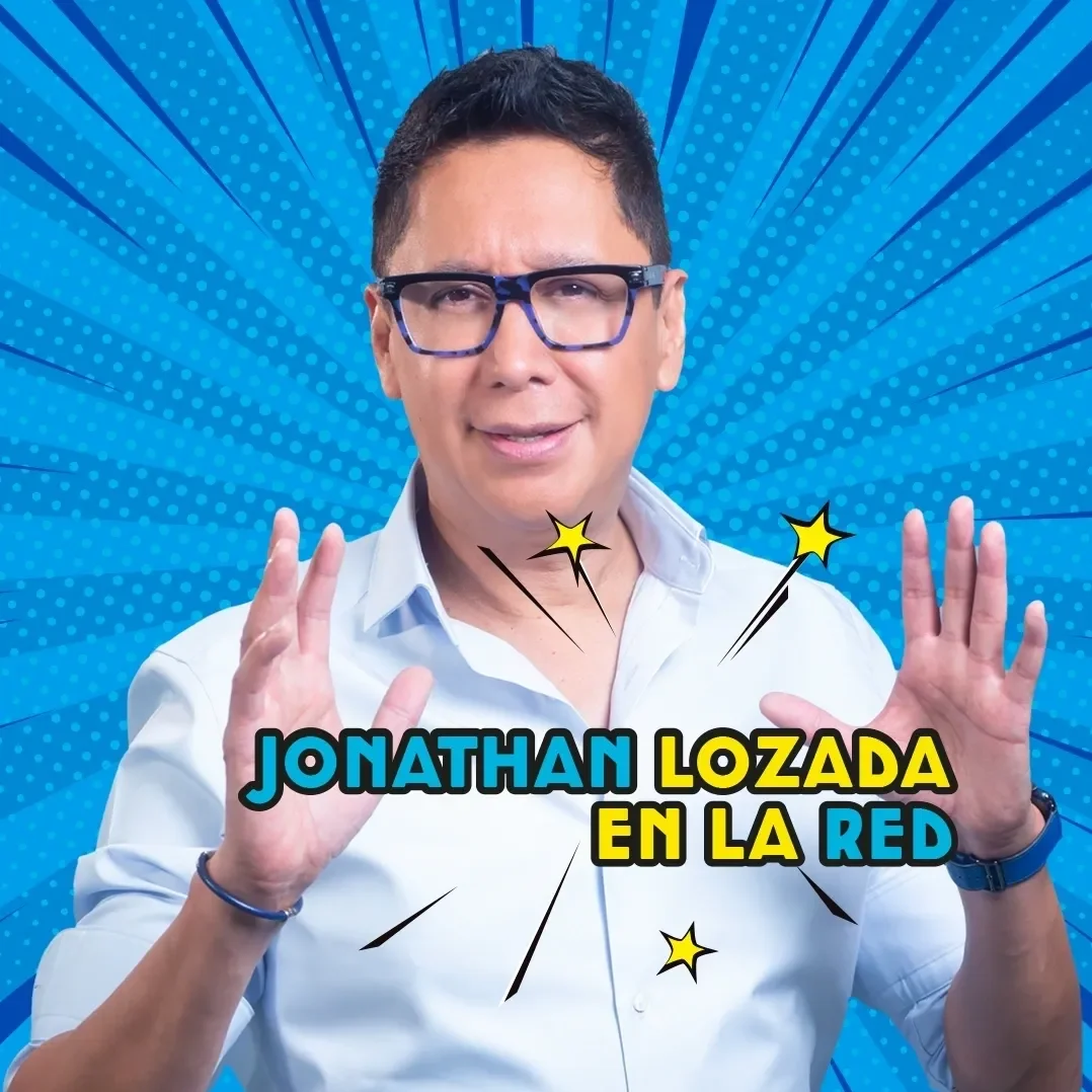 Man in glasses with comic blue burst background