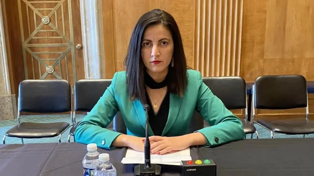 Rosa María Payá Acevedo durante comparecencia pública como comisionada de la CIDH en visita a México