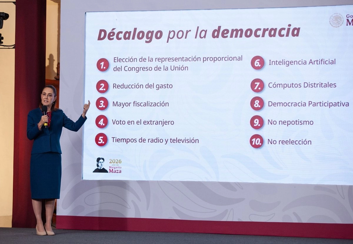 Gráfica presentada en conferencia política en México.